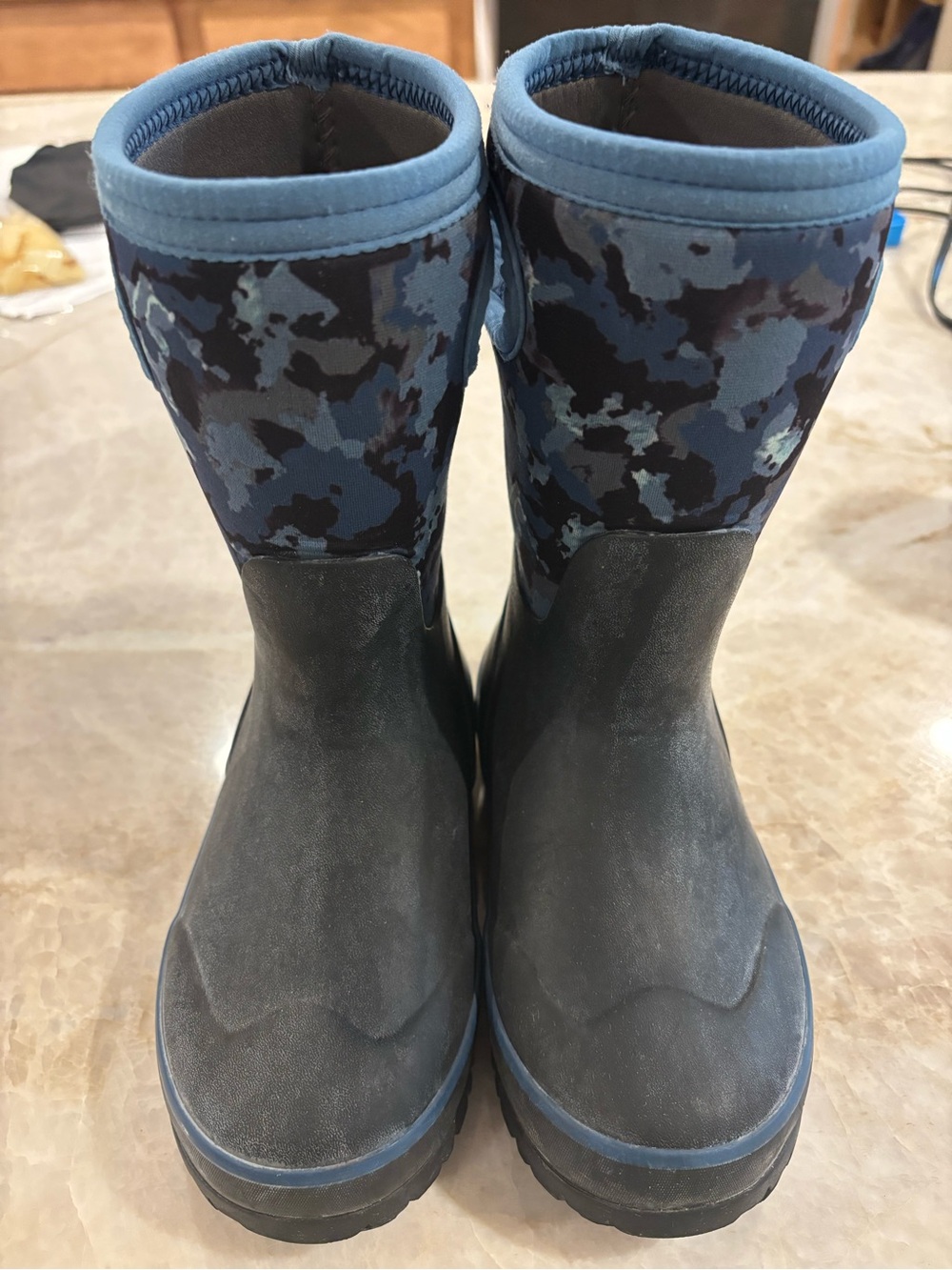 Bogs Kids Blue Camo Waterproof Rain Boots